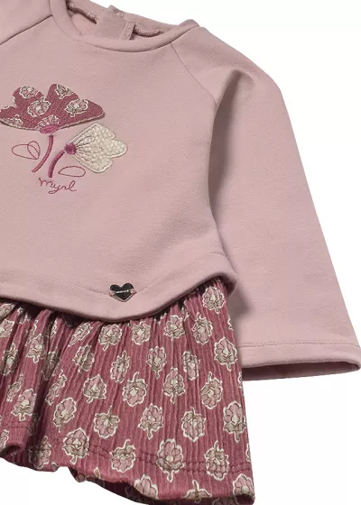 Rochie combinata - roz inchis - Mayoral 4 ani