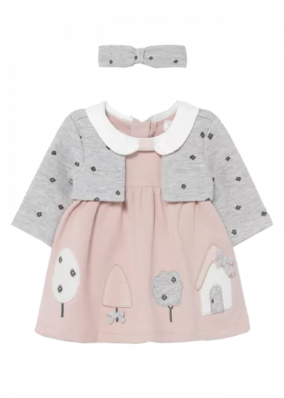 Rochie cu bentita - Roz/Gri - Mayoral