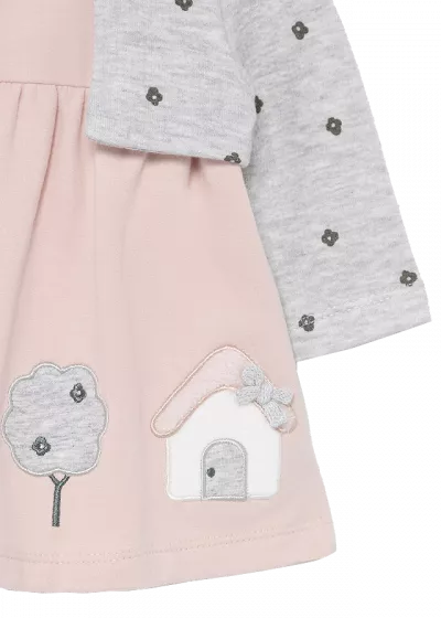 Rochie cu bentita - Roz/Gri - Mayoral