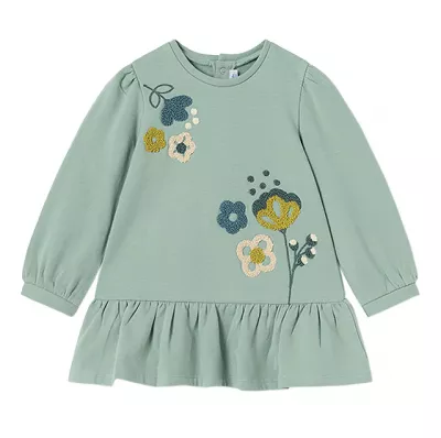 Rochie cu broderie - verde - Mayoral  36 luni