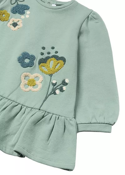 Rochie cu broderie - verde - Mayoral  36 luni
