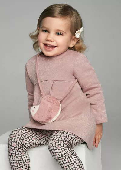 Rochie cu gentuta arici - roz pal - Mayoral  36 luni