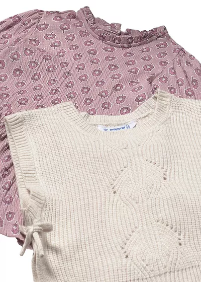 Rochie cu vesta tricotata - Mayoral 4 ani