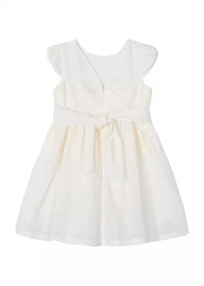 Rochie dantela cu cordon - alb - Mayoral