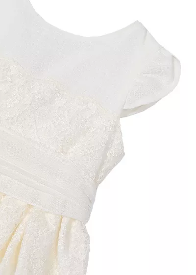 Rochie dantela cu cordon - alb - Mayoral