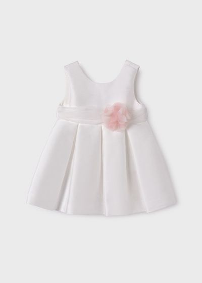 Rochie din mikado cu floare roz in talie - Abel&lula  6 ani (116 cm)