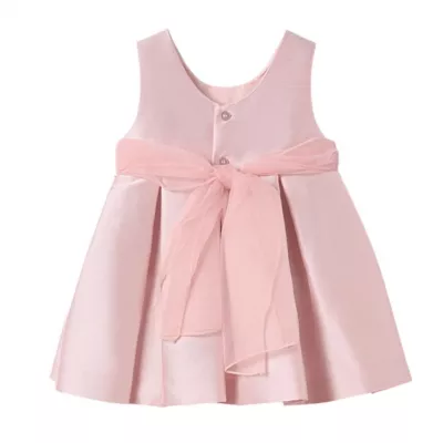 Rochie din mikado Roz cu floare in talie - Abel&lula 6-9 luni
