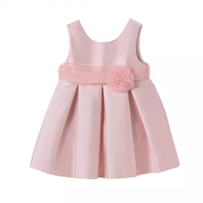 Rochie din mikado Roz cu floare in talie - Abel&lula 6-9 luni