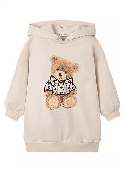 Rochie hanorac cu gluga - crem - Mayoral  8 ani