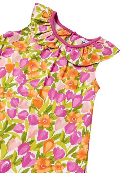 Rochie imprimeu - lalele + chilotei Better Cotton - Mayoral