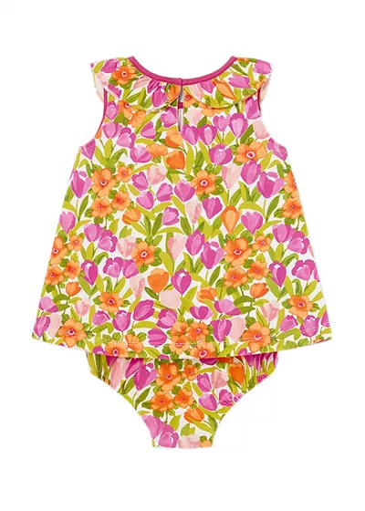 Rochie imprimeu - lalele + chilotei Better Cotton - Mayoral 12 luni (80 cm)