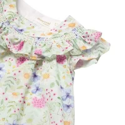 Rochie imprimeu - flori + chilotei - Mayoral  4-6 luni