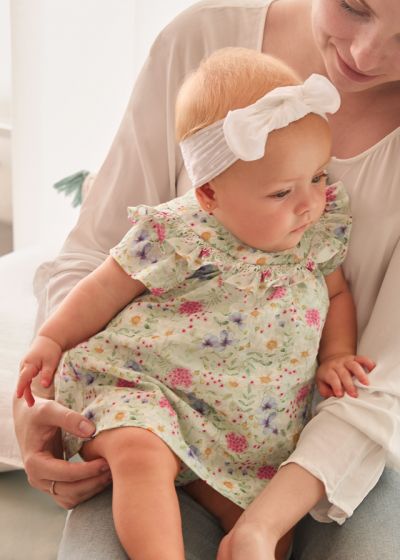 Rochie imprimeu - flori + chilotei - Mayoral  4-6 luni