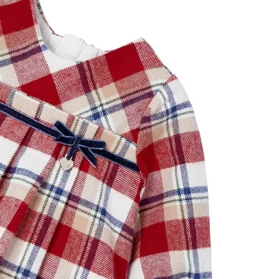 Rochie in carouri pentru nou-nascut ECOFRIENDS 12 luni
