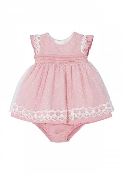 Rochie muselina + chilotei - Roz pudrat - Mayoral