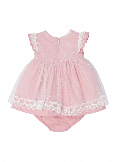 Rochie muselina + chilotei - Roz pudrat - Mayoral