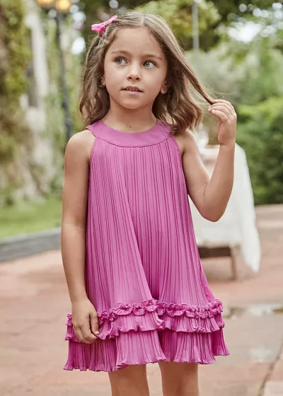 Rochie plisata - roz - Mayoral 10 ani