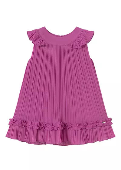 Rochie plisata cu volane - roz - Mayoral  