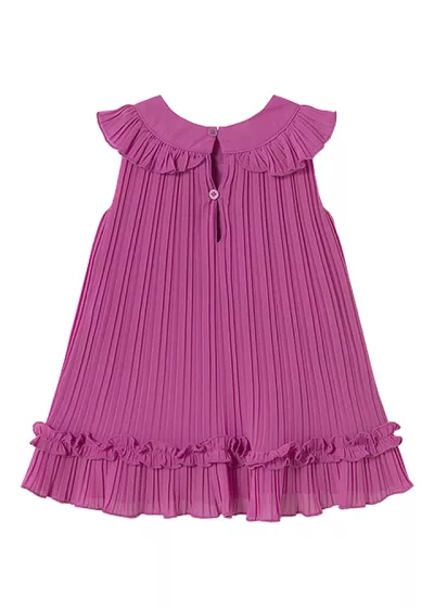 Rochie plisata cu volane - roz - Mayoral  