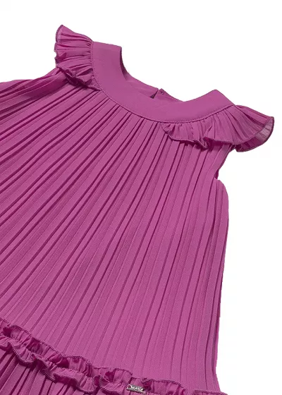 Rochie plisata cu volane - roz - Mayoral  