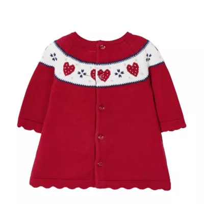 Rochie rosie de tricot ECOFRIENDS  + caciulita  - Mayoral  6-9 luni