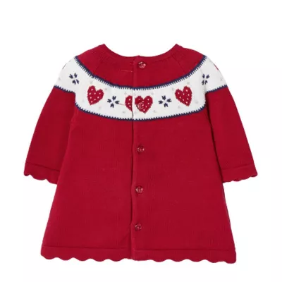 Rochie rosie de tricot ECOFRIENDS  + caciulita  - Mayoral  12 luni