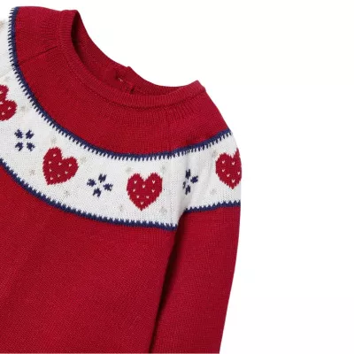 Rochie rosie de tricot ECOFRIENDS  + caciulita  - Mayoral  12 luni