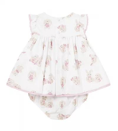 Rochie satin - alb - iepurasi - Mayoral   