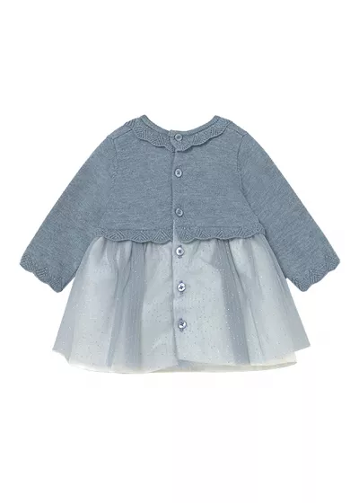 Rochie tricot si tul - gri - Mayoral 