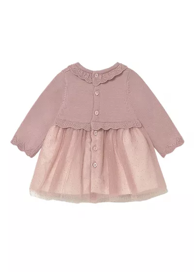 Rochie tricot si tul - bej - Mayoral 