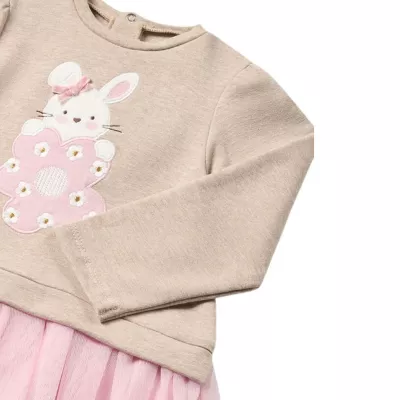 Rochie tricot si tul roz - Mayora