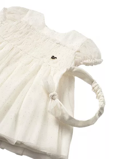 Rochie tul + bentita - Alb - Mayoral 2 ani