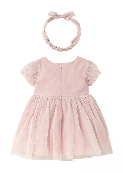 Rochie tul + bentita - Roz - Mayoral 