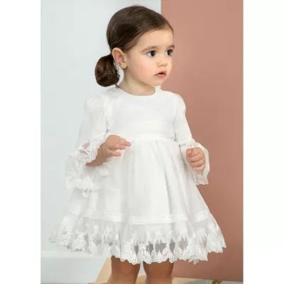 Rochie Tul Benzi Broderie Ceremonie - Abel & lula  18 LUNI(86 CM)