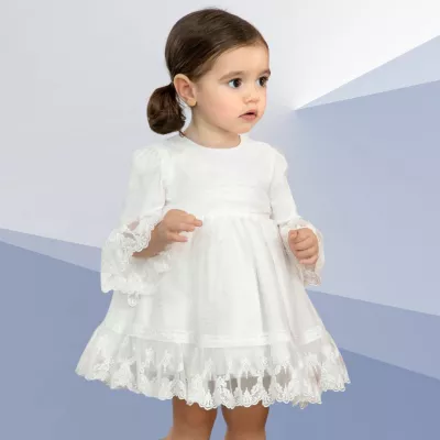 Rochie Tul Benzi Broderie Ceremonie - Abel & lula  18 LUNI(86 CM)