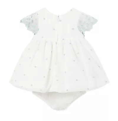 Rochie tul brodat - galben pai/verde - Mayoral       