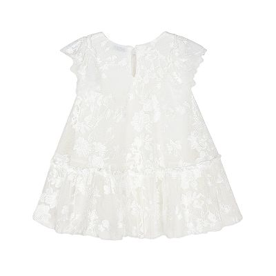 Rochie tul brodat - Alb Floral - Mayoral