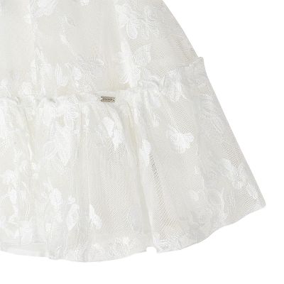Rochie tul brodat - Alb Floral - Mayoral
