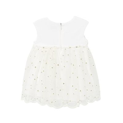 Rochie tul broderie  Floricele 12 luni