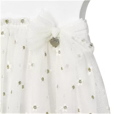 Rochie tul broderie  Floricele 12 luni