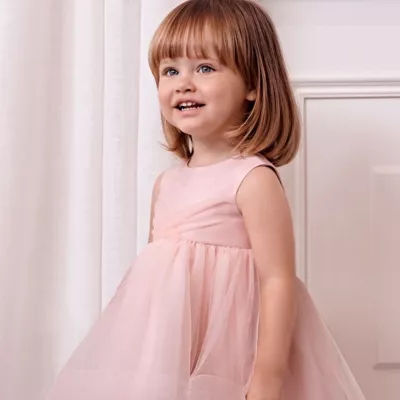 Rochie Tul  roz cu sclipici- Abel&lula   6-9 luni 75 cm