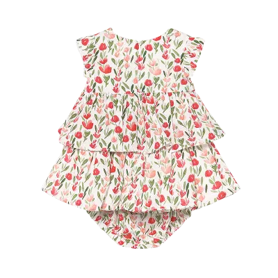 Rochie imprimeu - maci + chilotei - Mayoral 12 luni