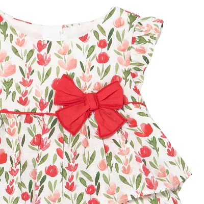 Rochie imprimeu - maci + chilotei - Mayoral 12 luni