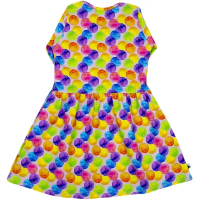 Rochita cu maneca lunga imprimeu buline colorate 74 cm (6-9 luni)
