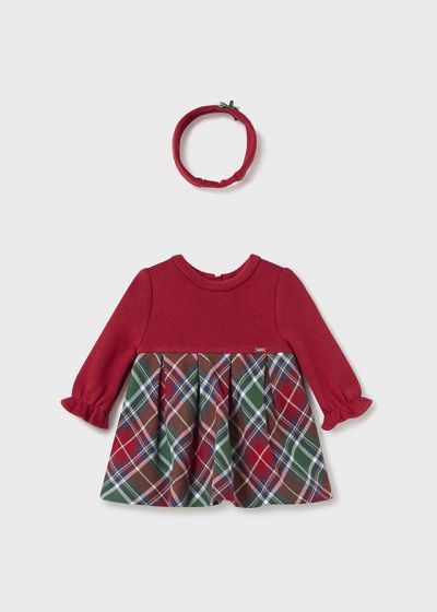 Rochita rosie combinata carouri - Mayoral  4-6 luni (70 cm)
