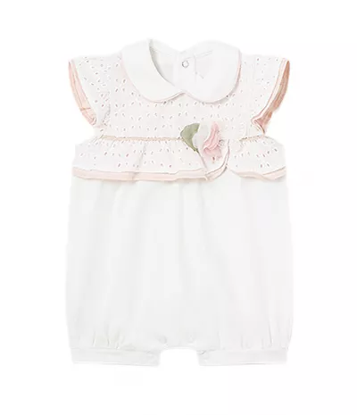 Salopeta broderie si guler Better Cotton - Mayoral  4-6 luni (70 cm)