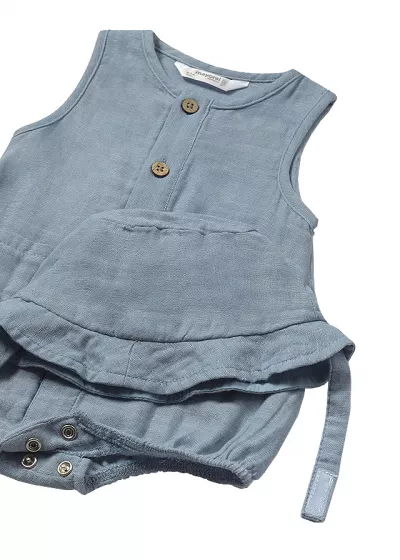 Salopeta cu palarie - albastru - Mayoral  4-6 luni