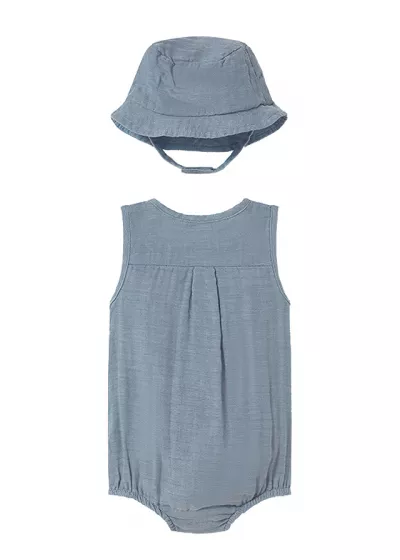 Salopeta cu palarie - albastru - Mayoral  6-9 luni