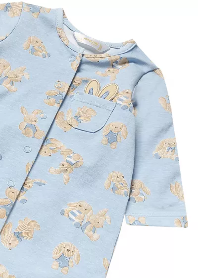 Salopeta (Pijama) bleu si  imprimeu iepurasi Better Cotton - Mayoral   