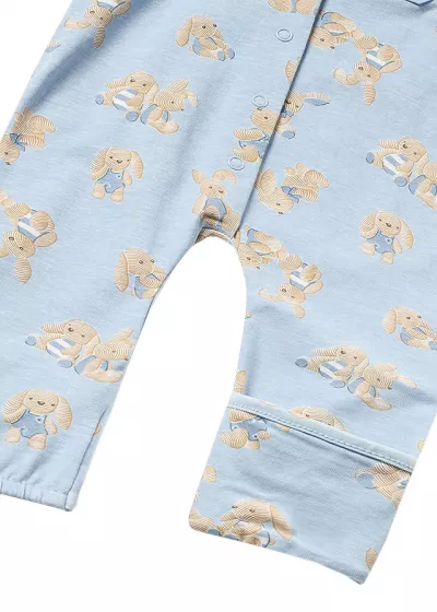 Salopeta (Pijama) BLEU  si  imprimeu iepurasi Better Cotton - Mayoral   1-2 luni (60 cm)